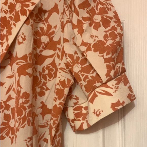 Floral Print Dress in Orange and Cream STELLA & JULIE - Picture 4 of 9